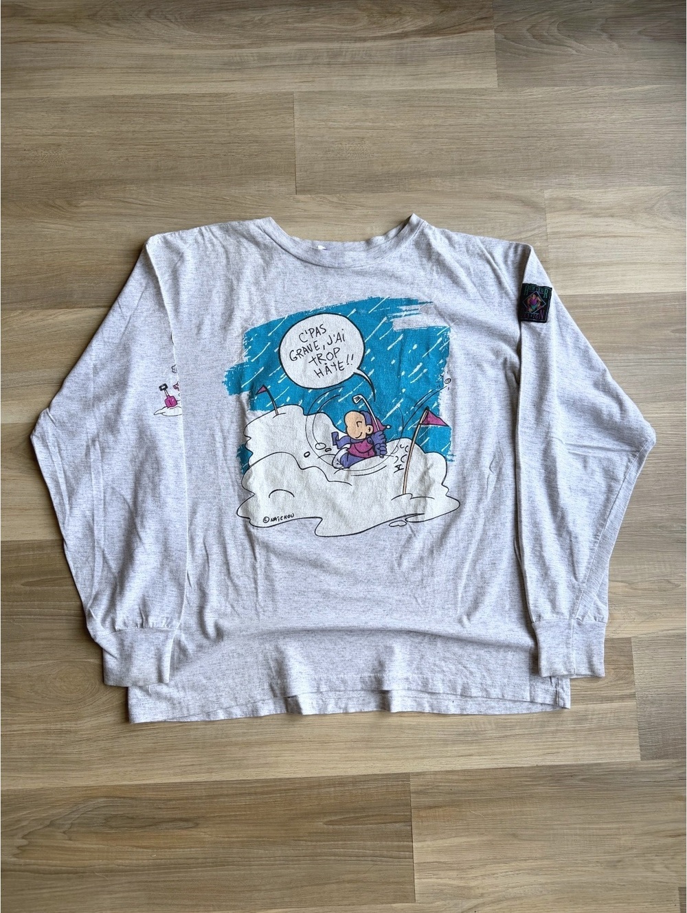Vintage 90's Retro French Ski Snowboard Graphic Longsleeve